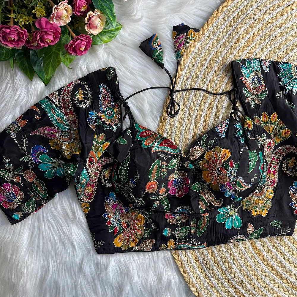 Black Color Navratri Style Readymade Blouse — view 1