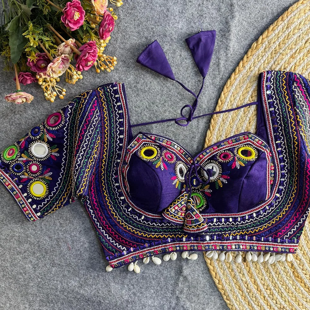 Purple Color Navratri Special Readymade Blouse — view 1
