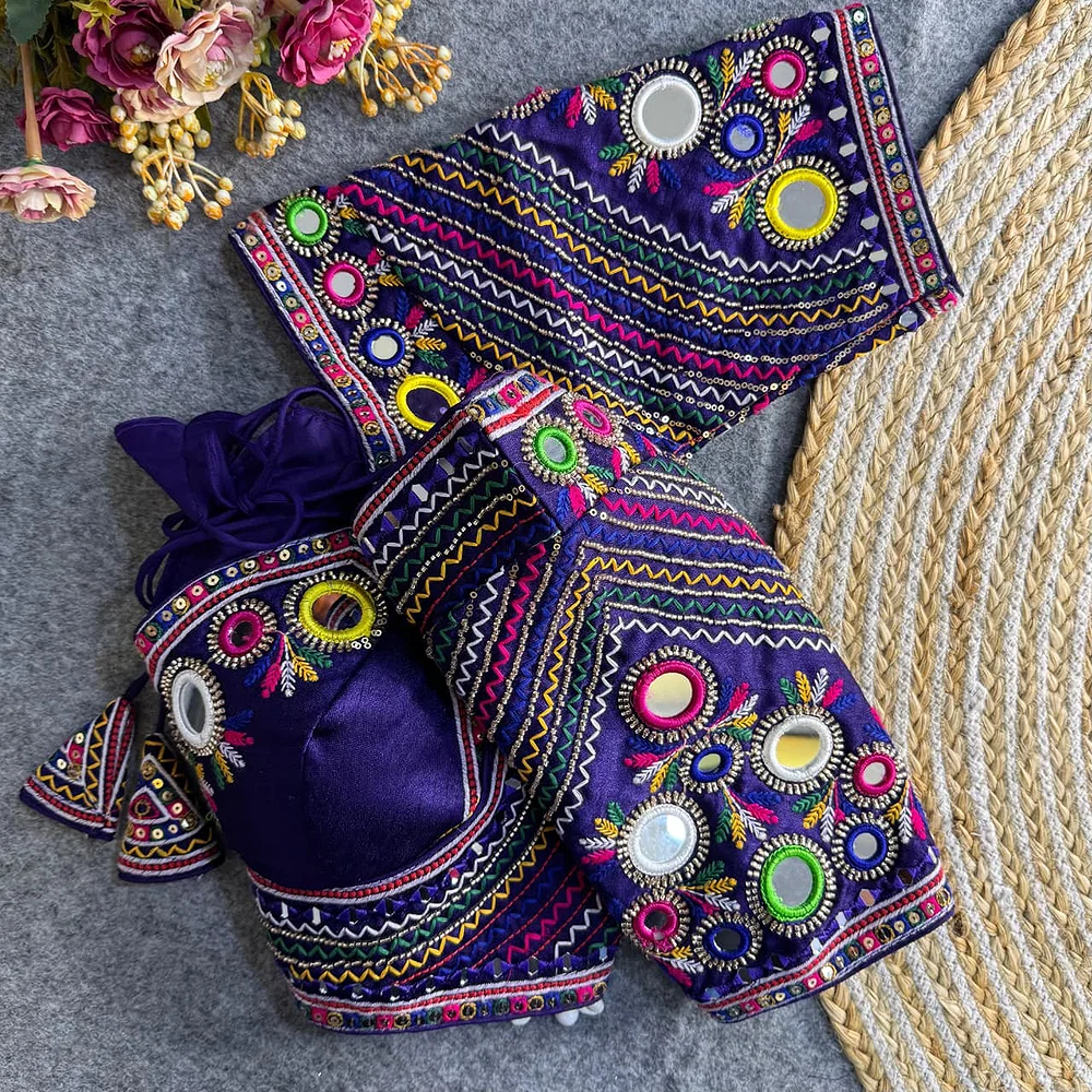 Purple Color Navratri Special Readymade Blouse — view 2