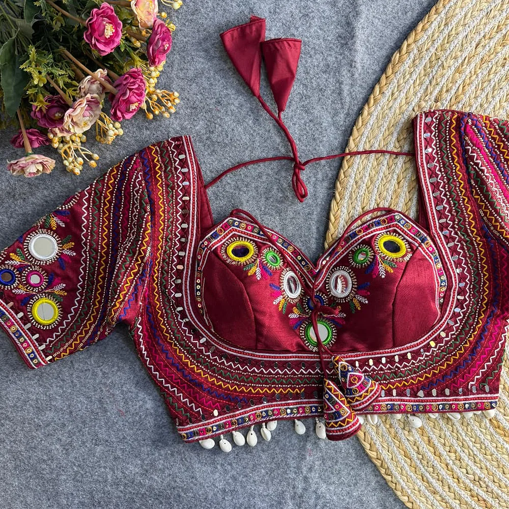 Maroon Color Navratri Special Readymade Blouse — view 1