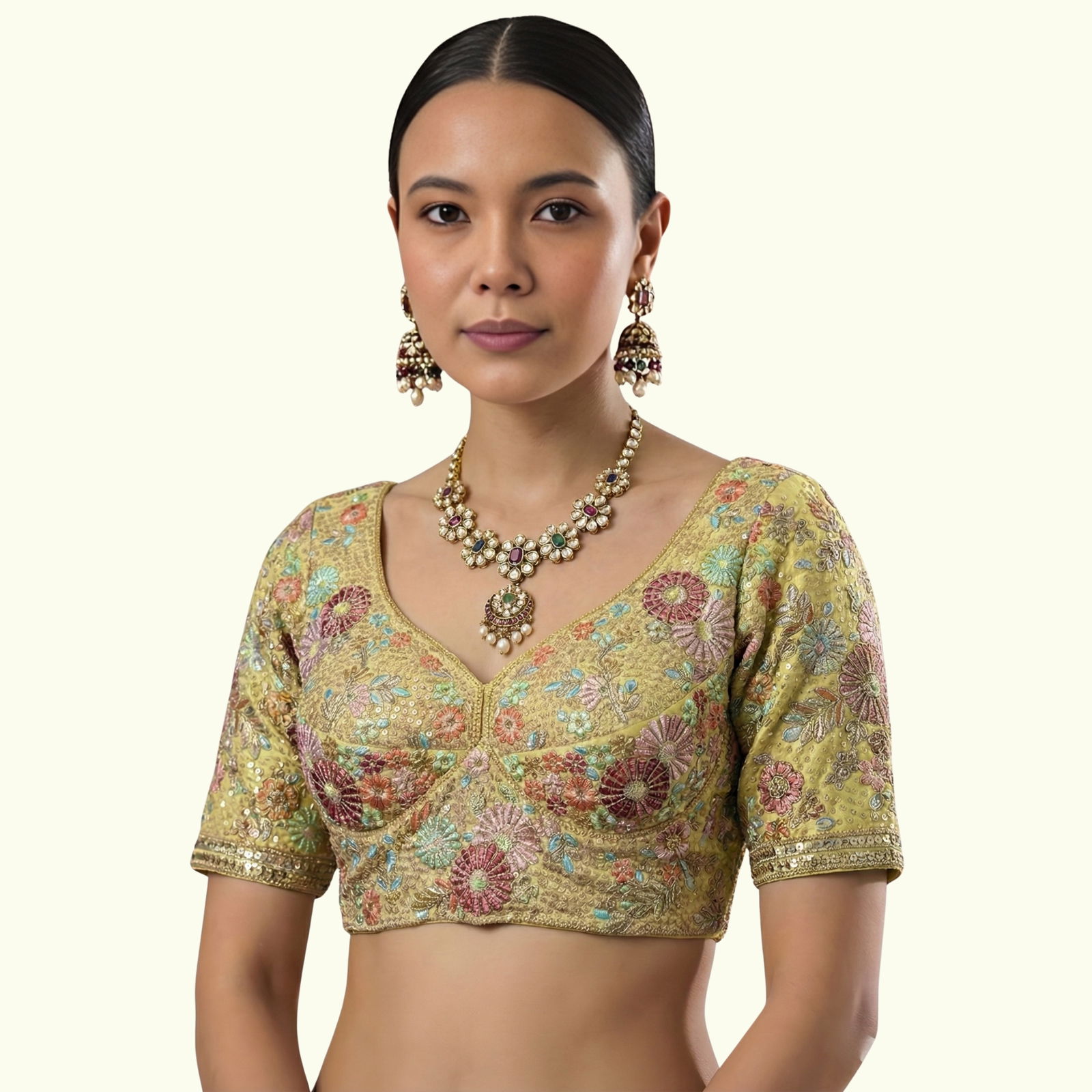 Gold Color Sabyasachi Style Georgette Blouse