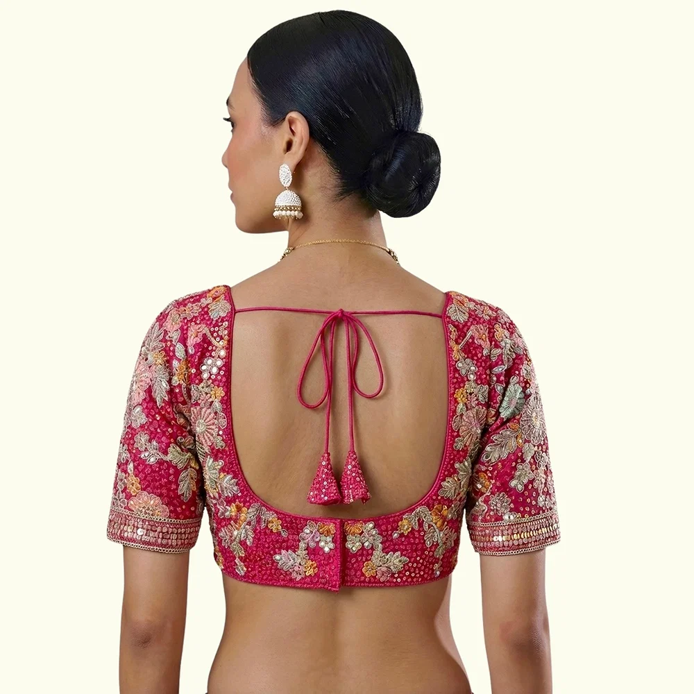 Rani Color Sabyasachi Style Georgette Blouse — view 3