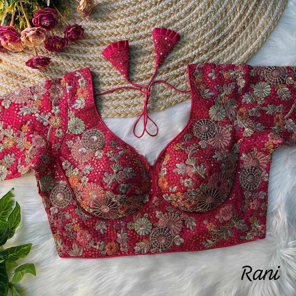 Rani Color Sabyasachi Style Georgette Blouse — view 4