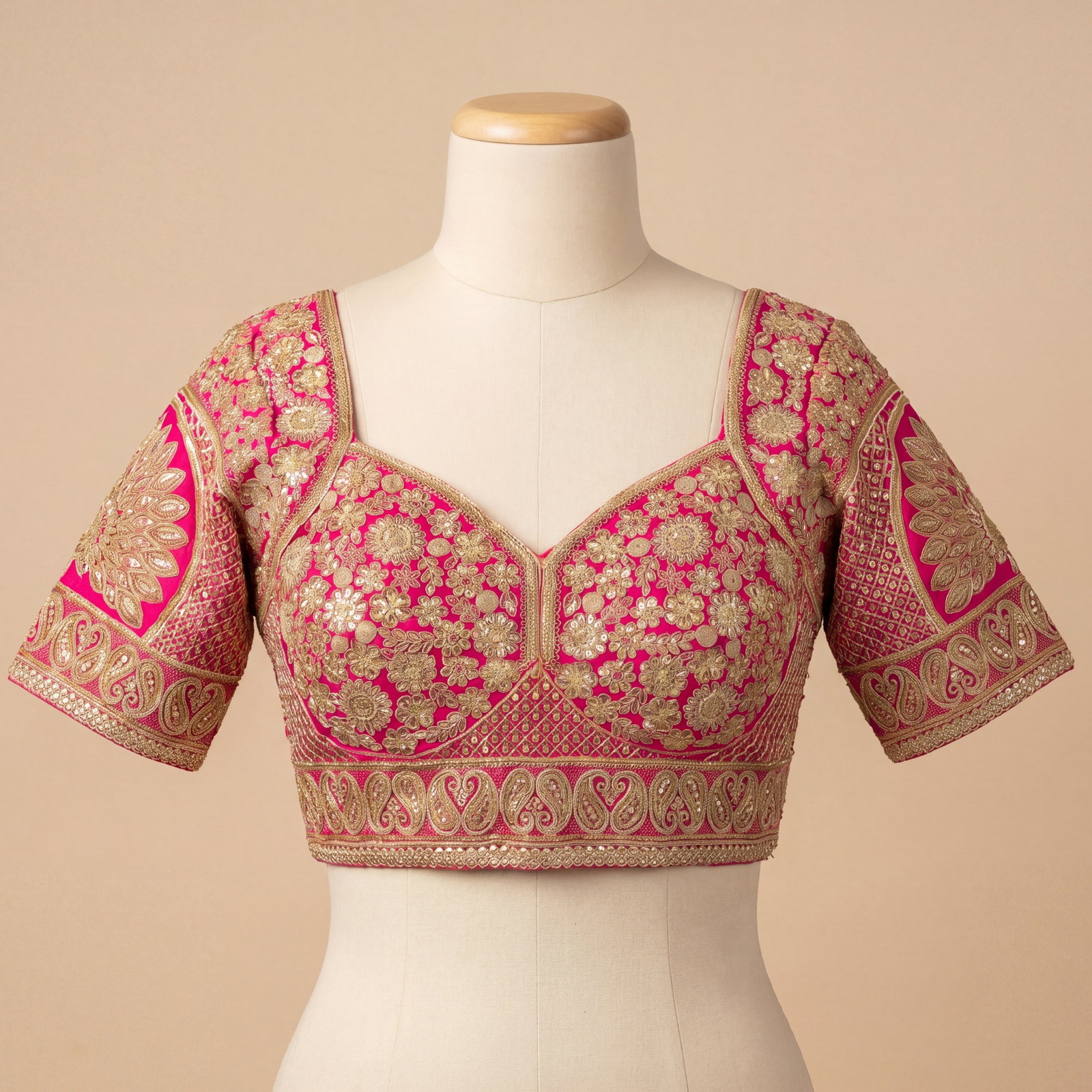Rani Silk Designer Blouse with Heavy Zari & Floral Embroidery Work