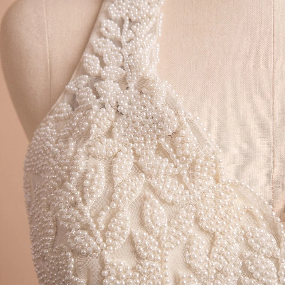 White Handwork Heavy Beads Premium Net Back Dori Blouse — view 3