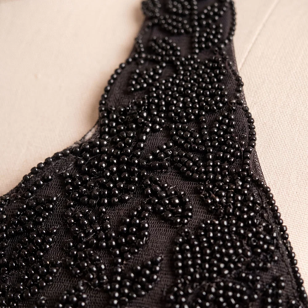 Black Handwork Heavy Beads Premium Net Back Dori Blouse — view 3