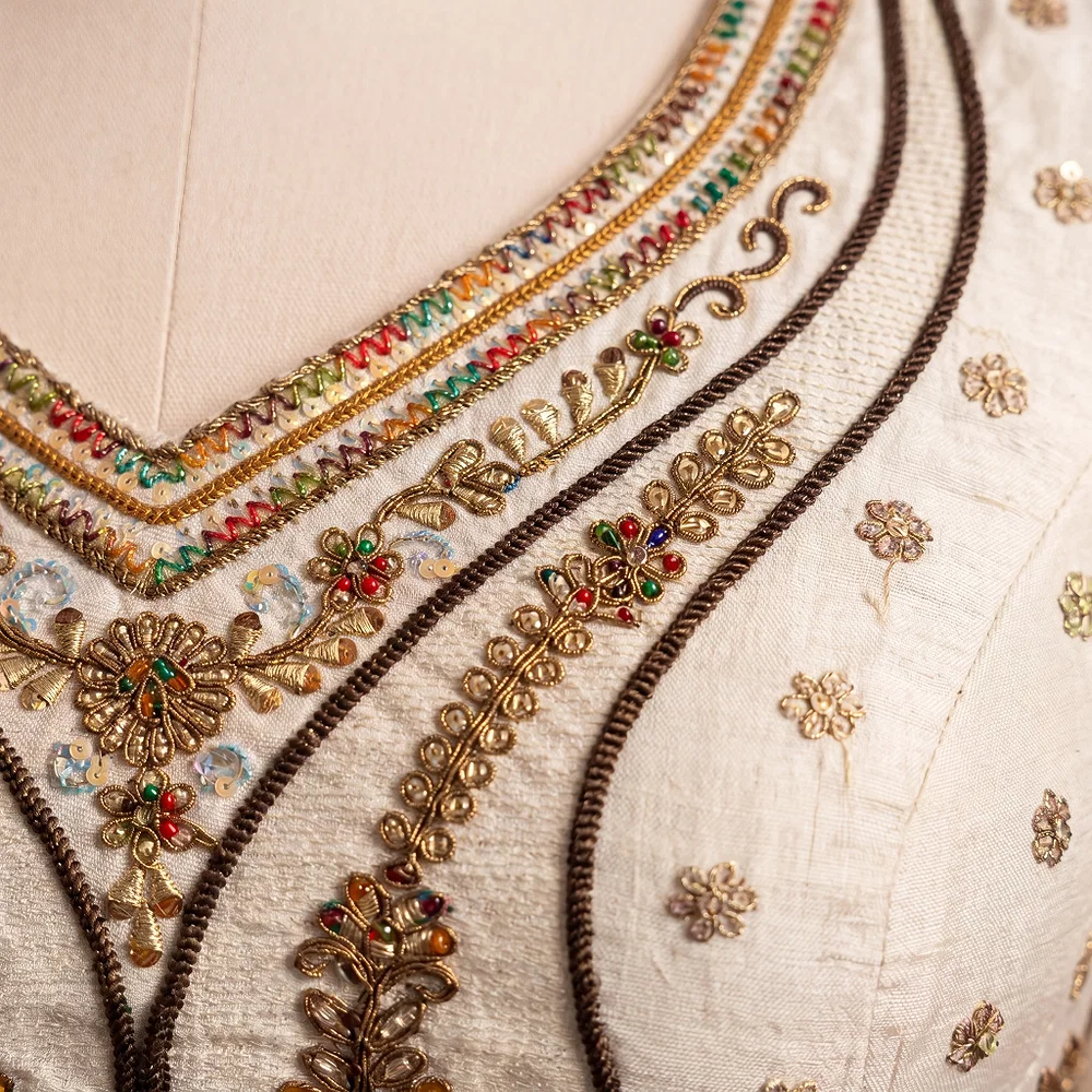 White Color Bridal Bliss Apple-Cut Codding Work Blouse — view 2