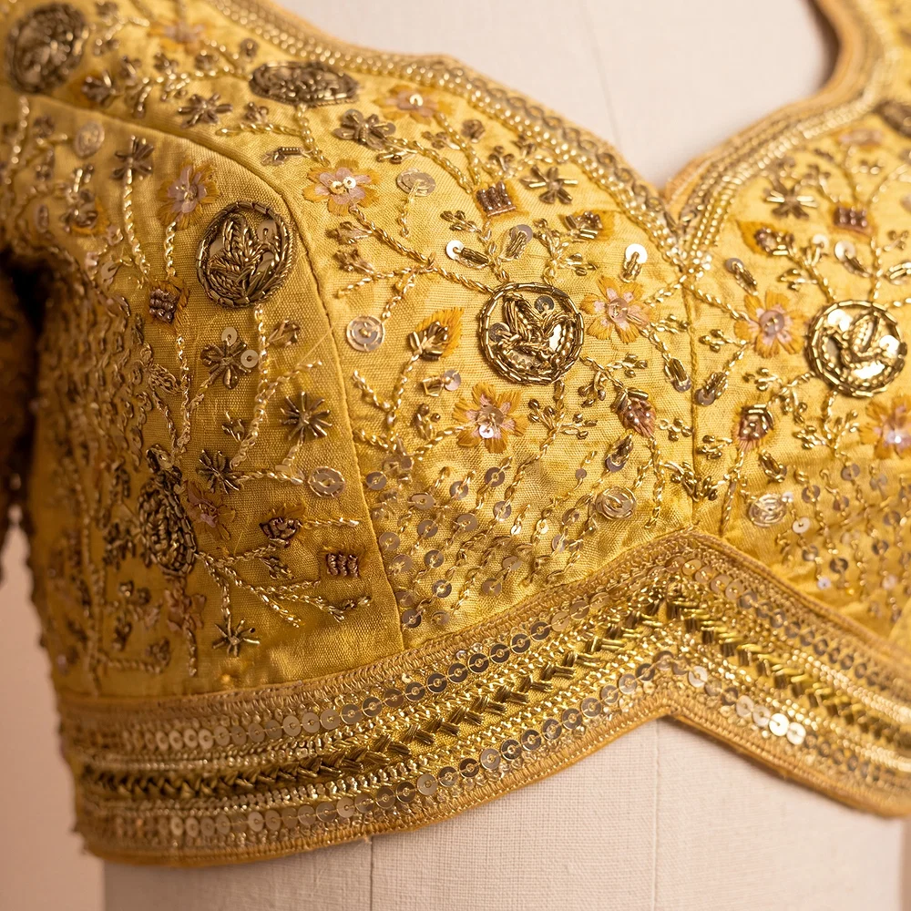 Gold Colour Heavy Handwork Party Blouse — view 4