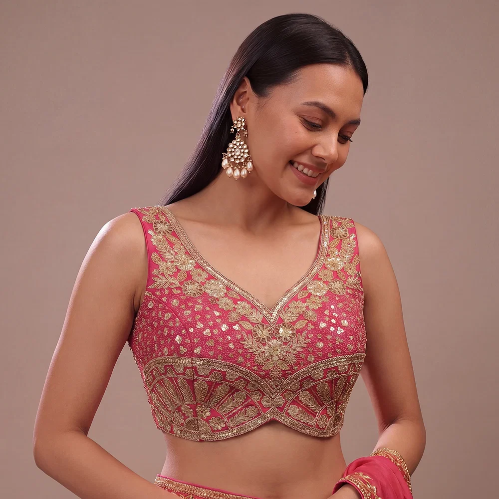 Rani Zari & Sequins Work  Partywear Sleeveless  Blouse — view 1