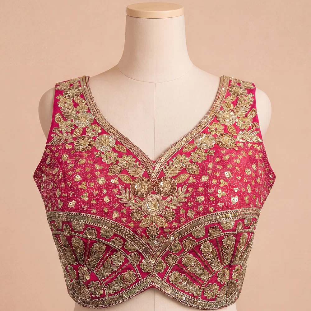 Rani Zari & Sequins Work  Partywear Sleeveless  Blouse — view 2