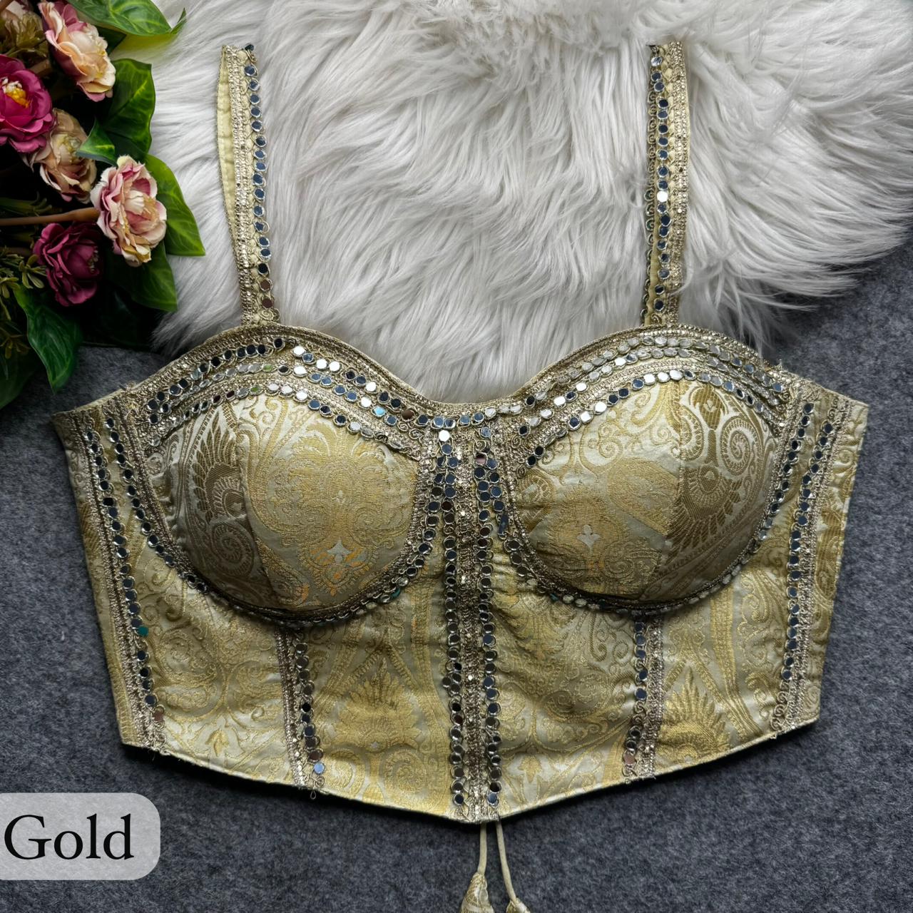 gold blouse
