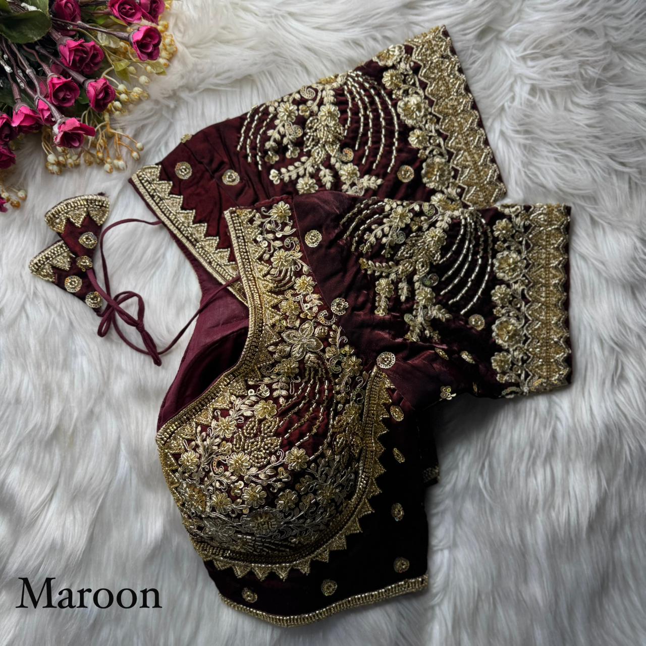 maroon blouse