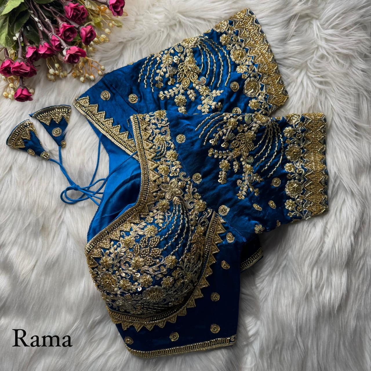 Rama Heavy Fandy Silk Beads, Sequin & Cording Work Designer Blouse