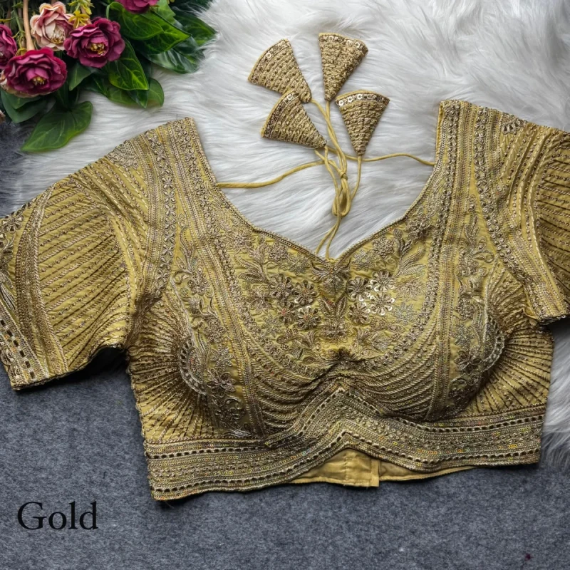 gold blouse