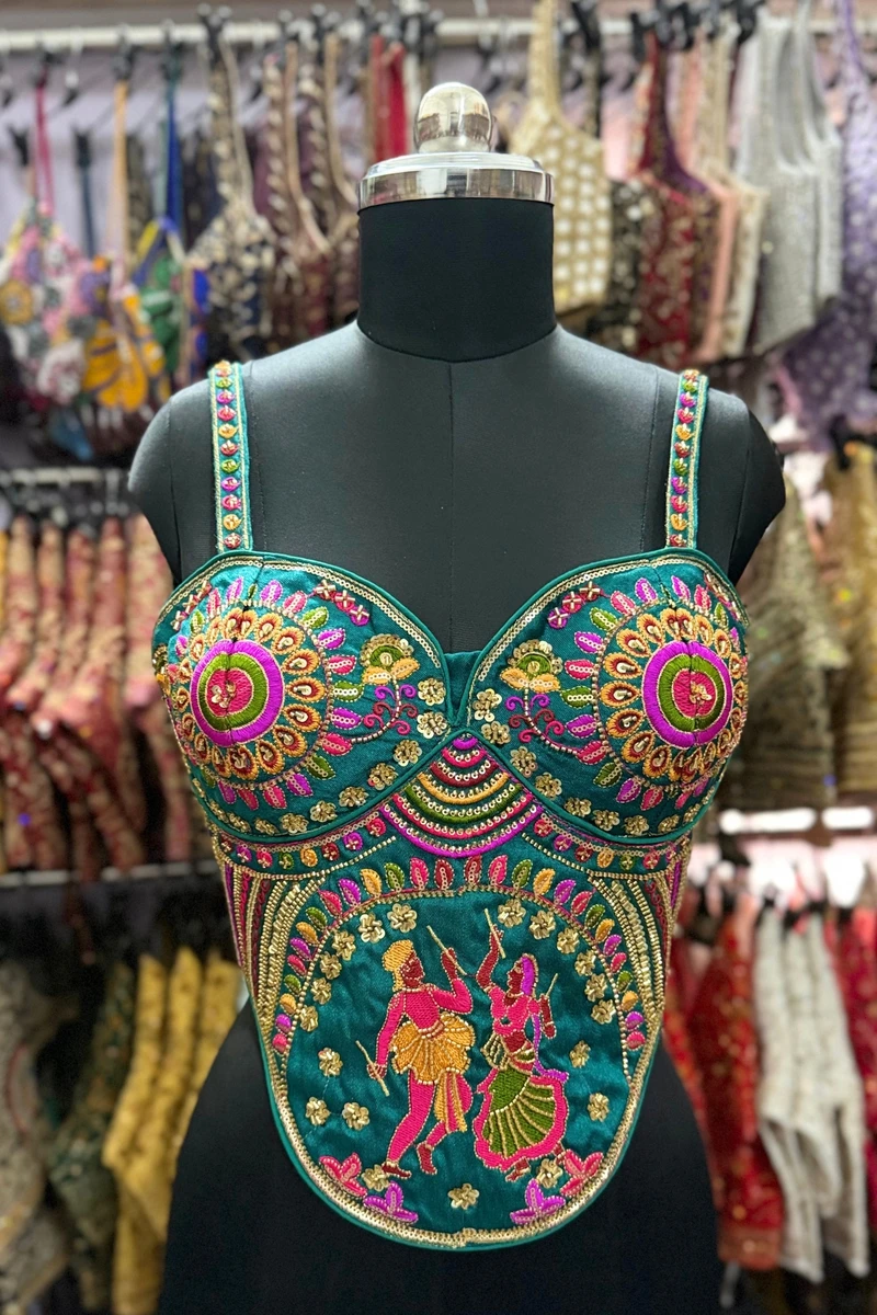 Rama Navratri Corset Garba Beads & Thread Work Blouse