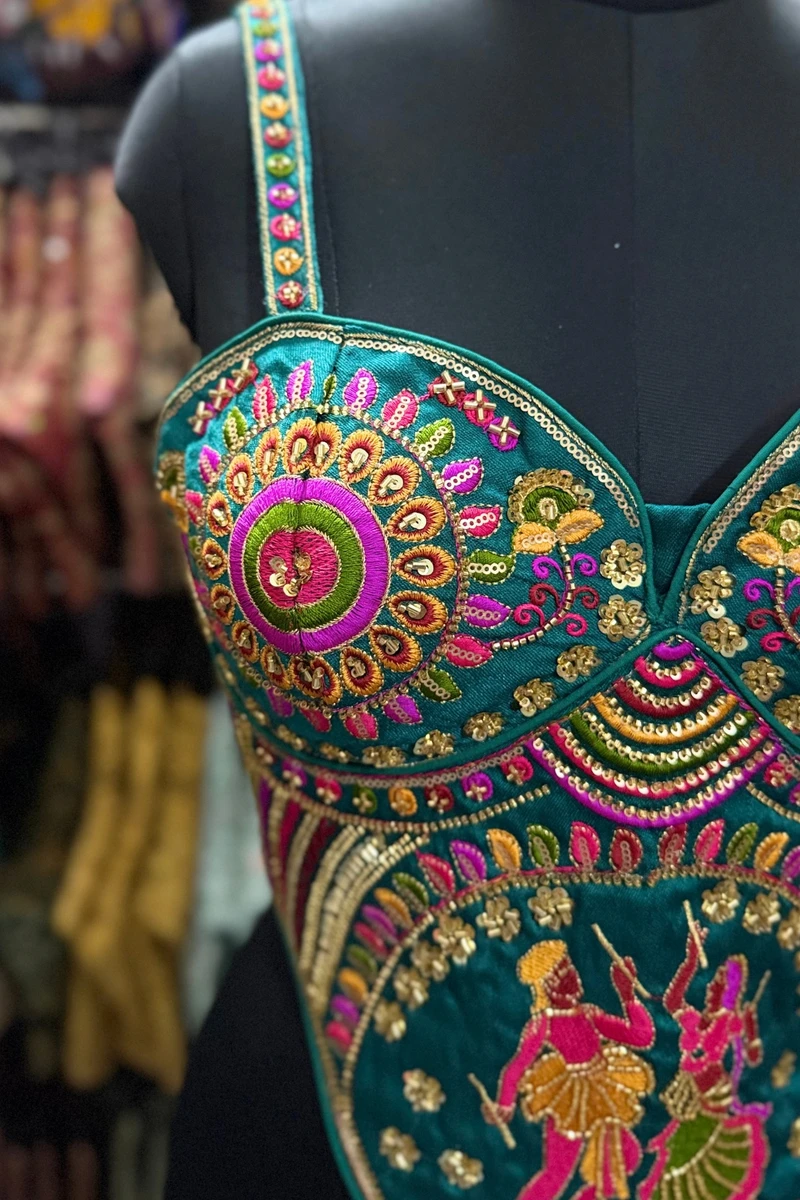 Rama Navratri Corset Garba Beads & Thread Work Blouse — view 2