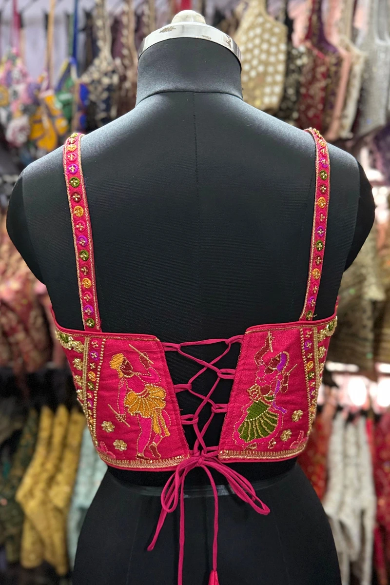 Rani Navratri Corset Garba Beads & Thread Work Blouse — view 2