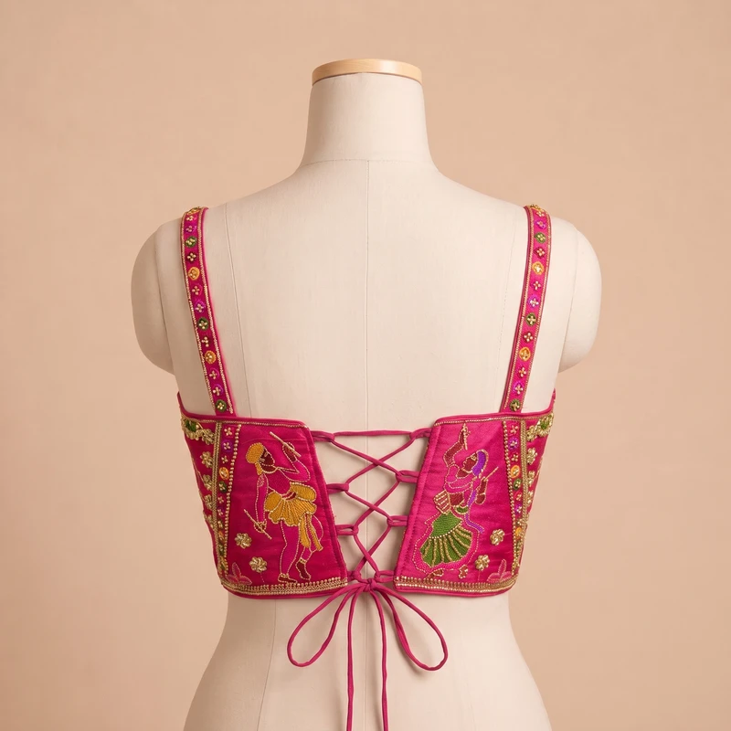 Rani Navratri Corset Garba Beads & Thread Work Blouse — view 3