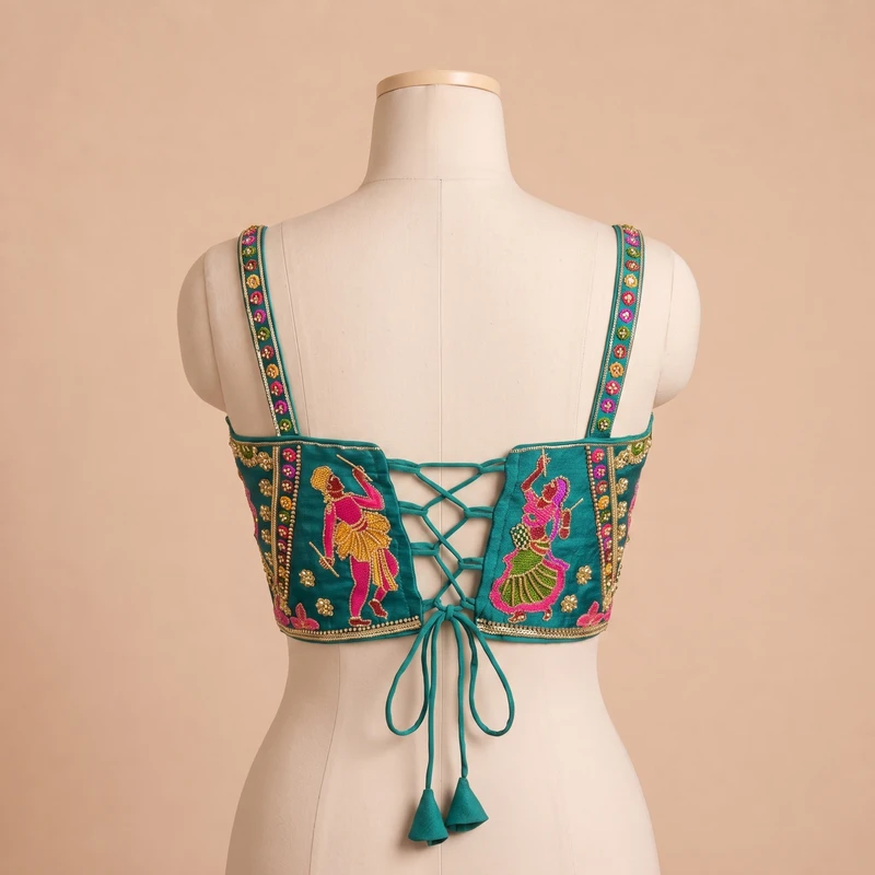 Rama Navratri Corset Garba Beads & Thread Work Blouse — view 2