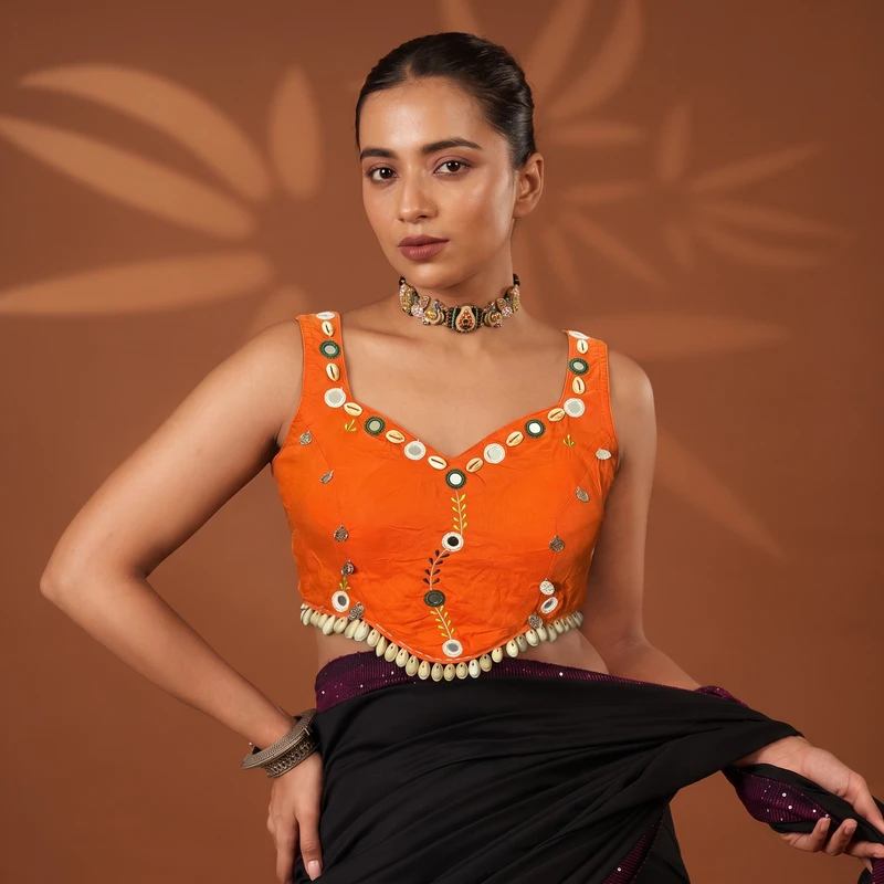 orange blouse