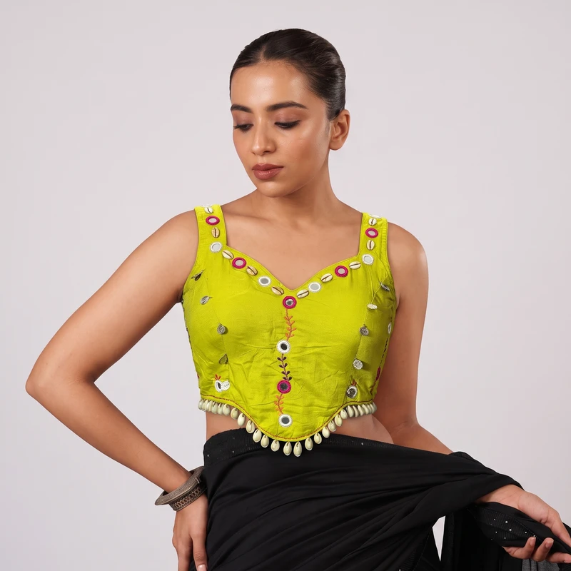 yellow blouse