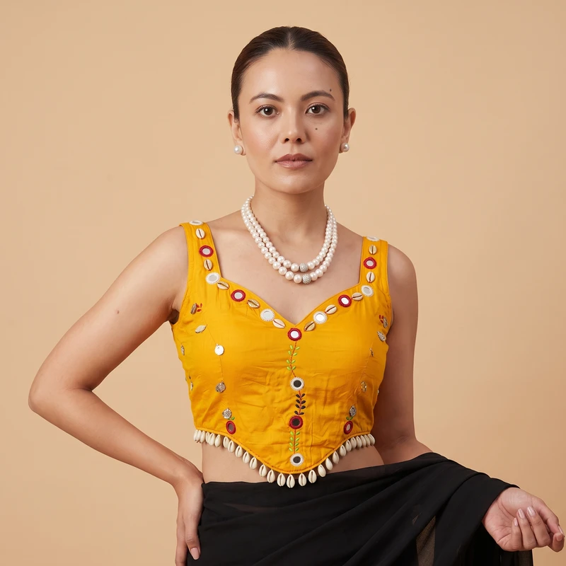 yellow blouse