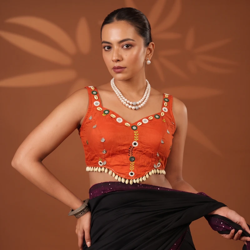 orange blouse