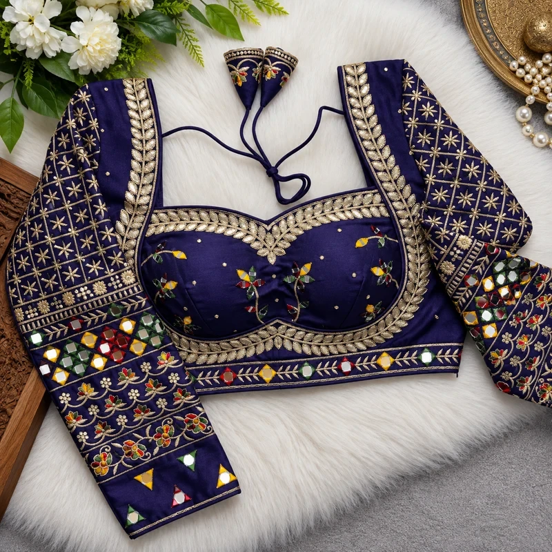 Purple Colour Full Sleeve Karwachauth Blouse