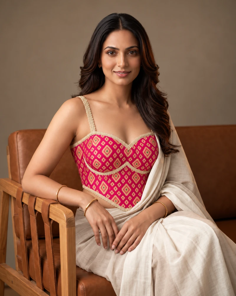 Rani Color Banarasi Brocade Corset Designer Blouse